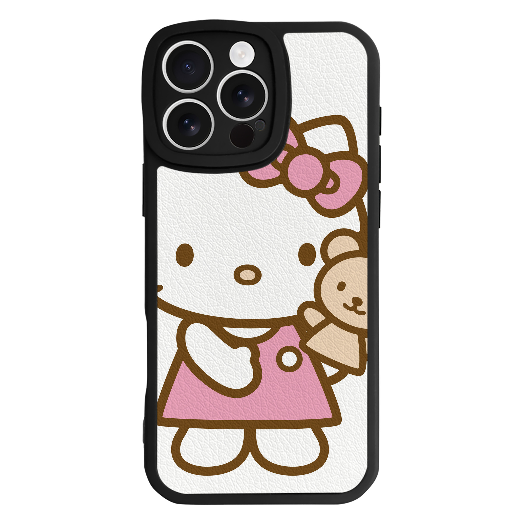 （画像用） Hello Kitty ハローキティ 【iPhone 16シリーズ対応】シリコンスマホケース（レザー調） 材質：シリコン